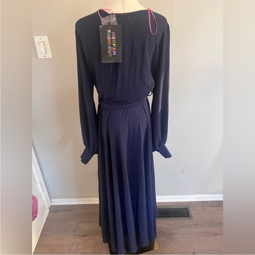 Meghan Fabulous Lilypad Maxi Navy Dress - Picture 11 of 12